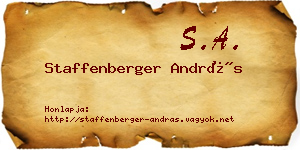Staffenberger András névjegykártya
